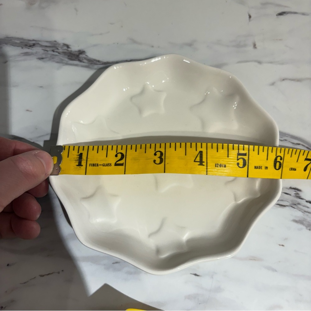 Princess House 3 Tier Christmas Tree Serving Tray white star embossed plates - Picture 12 of 15